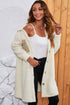 Contrast Flap Pocket Single Breasted Teddy Coat